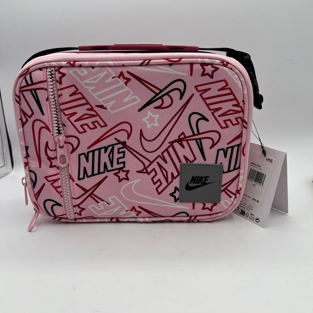 Nike Hard Shell Lunch Box Medium Soft Pink Swoosh Logo back to school
